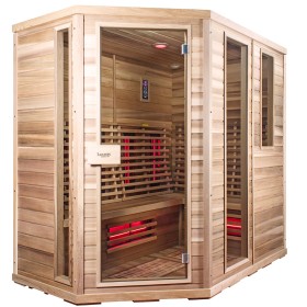 Große Infrarot-Sauna für 5- 6 Personen. Einstieg links.
