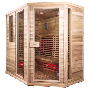 Große Infrarot-Sauna für 5- 6 Personen. Einstieg rechts.