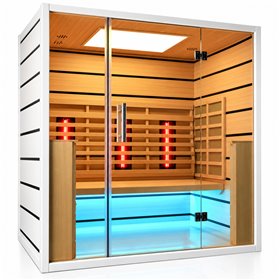 Infrarotsauna Select für 3 Personen - Energieeffizient sauna- A++ ABC Vollspektrum Infrarotstrahler, Tiefenwärme