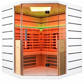 Infrarotsauna Select  Eckkabine - Energieeffizient sauna - ABC Vollspektrum Infrarotstrahler Tiefenwärme + Carbon Strahlers