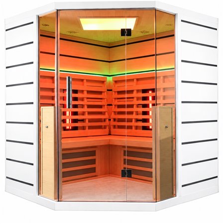 Infrarotsauna Select  Eckkabine - Energieeffizient sauna - ABC Vollspektrum Infrarotstrahler Tiefenwärme + Carbon Strahlers