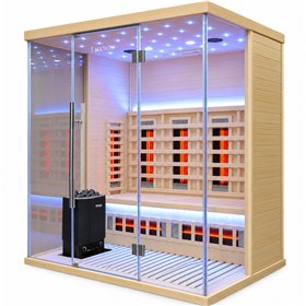 Kombisauna 3 Personen - Energieeffizient sauna - ABC Vollspektrum Infrarotstrahler - Tiefenwärme