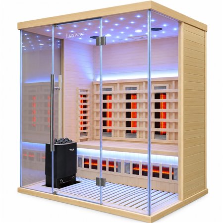 Kombisauna 3 Personen - Energieeffizient sauna - ABC Vollspektrum Infrarotstrahler - Tiefenwärme