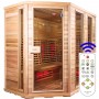 Sauna Relax Lux Linke Zederholz - Energieeffizient sauna - ABC Vollspektrum Infrarotstrahler + Carbon Strahlers